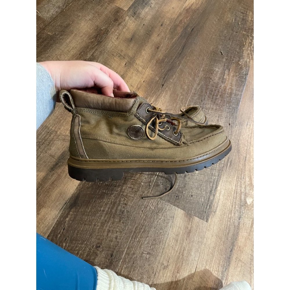 Vintage Timberland Men's Chukka Canvas Brown Boots Size 8.5